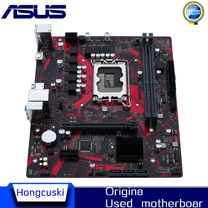 Usado para ASUS EX-H610M-V3 D4 H610M-V3 LGA 1700 DDR4 Placa-mãe H610M H610 Suporta CPU i5 12400f i3 12100f 12700f