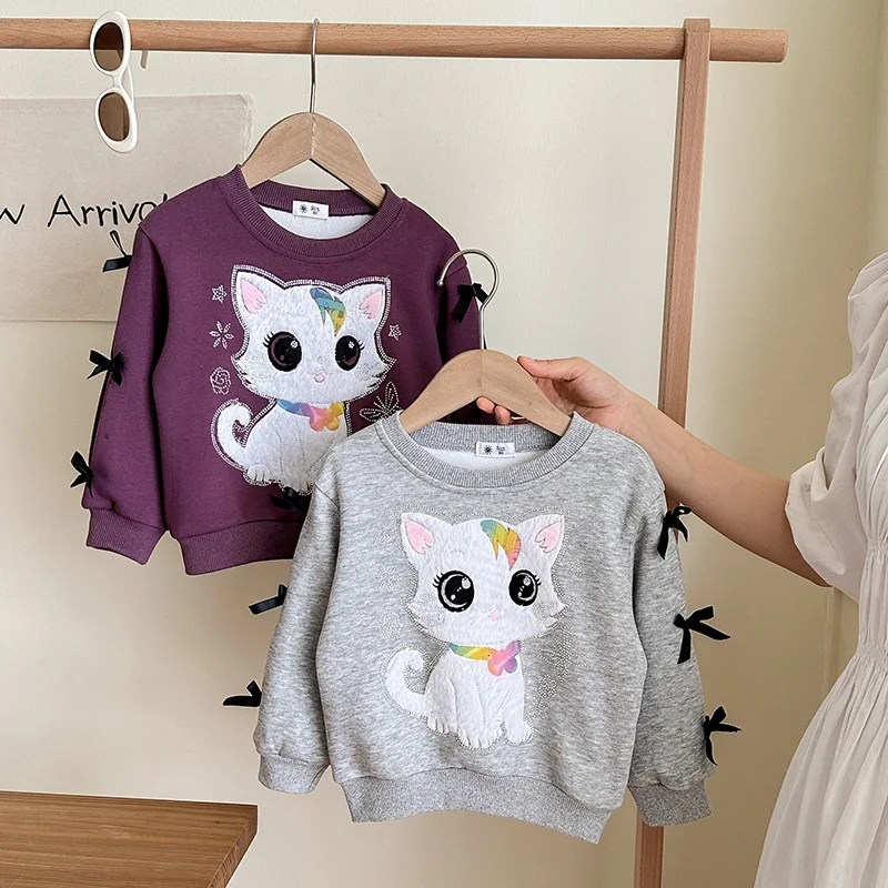 

3466Girls' Autumn Outfit Children's Long Sleeve Sweatshirt New Children's Autumn Cartoon Baby Girl Clothes In Stock