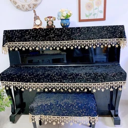 diamond pattern thicken velvet piano cover dustproof towel piano half cover/ bench cover