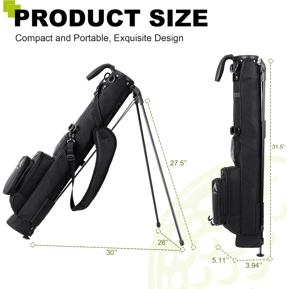 

US Shipping Lightweight Stand Carry Golf Bag Easy Carry Durable Pitch Putt Bag for Driving Range Par 3 Executive Courses 31.5