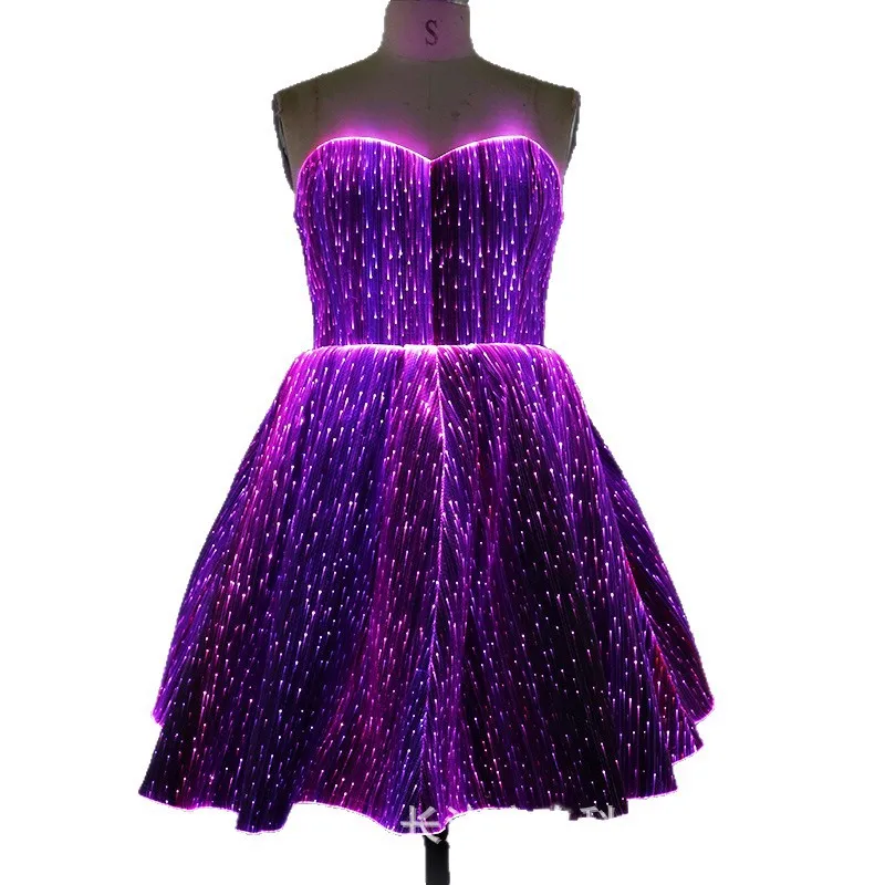 Fiber optic luminous dress Trend Internet celebrity nightclub party Halloween tube top luminous dress