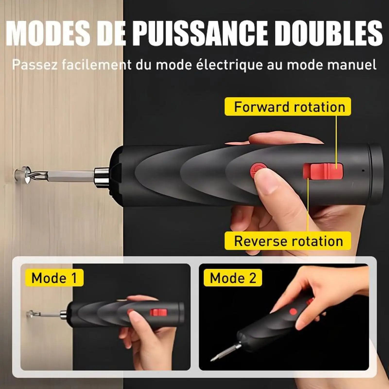 Cordless Screwdriver Electric Repair Tool USB Screwdriver With Driver Bit Set For Furniture Electronics Car Craft Projects Model