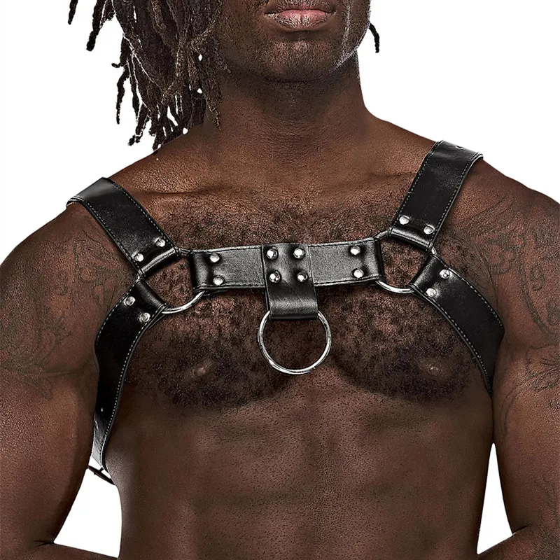 Gay Rave Harness Hot Man Body Chest Harness Belt Shoulder Strap Punk Rave Costumes Harness Metal Buckle Sex Toy For Men Lingerie