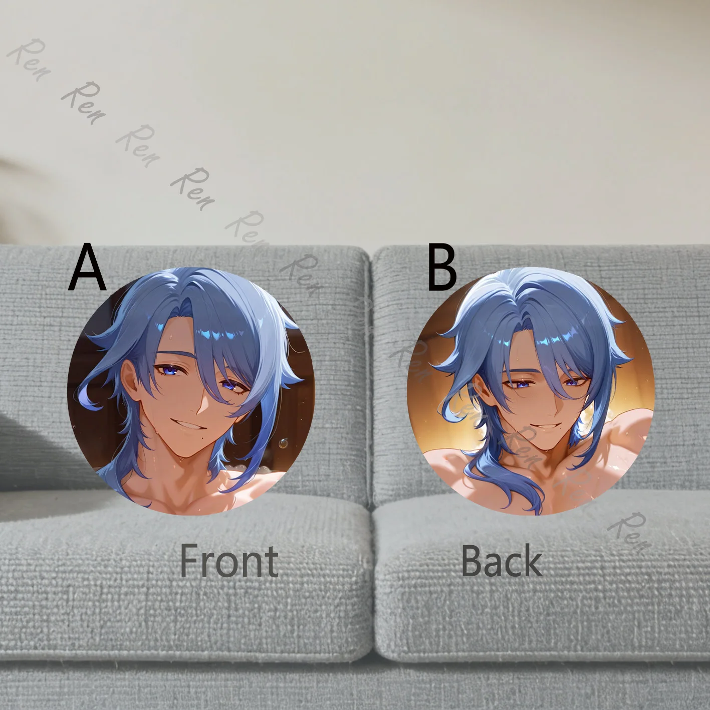 Dakimakura Anime Kamisato Ayato Pillow Cover Sofa Cushion Double-side Print Throw Pillow Case 40X60cm