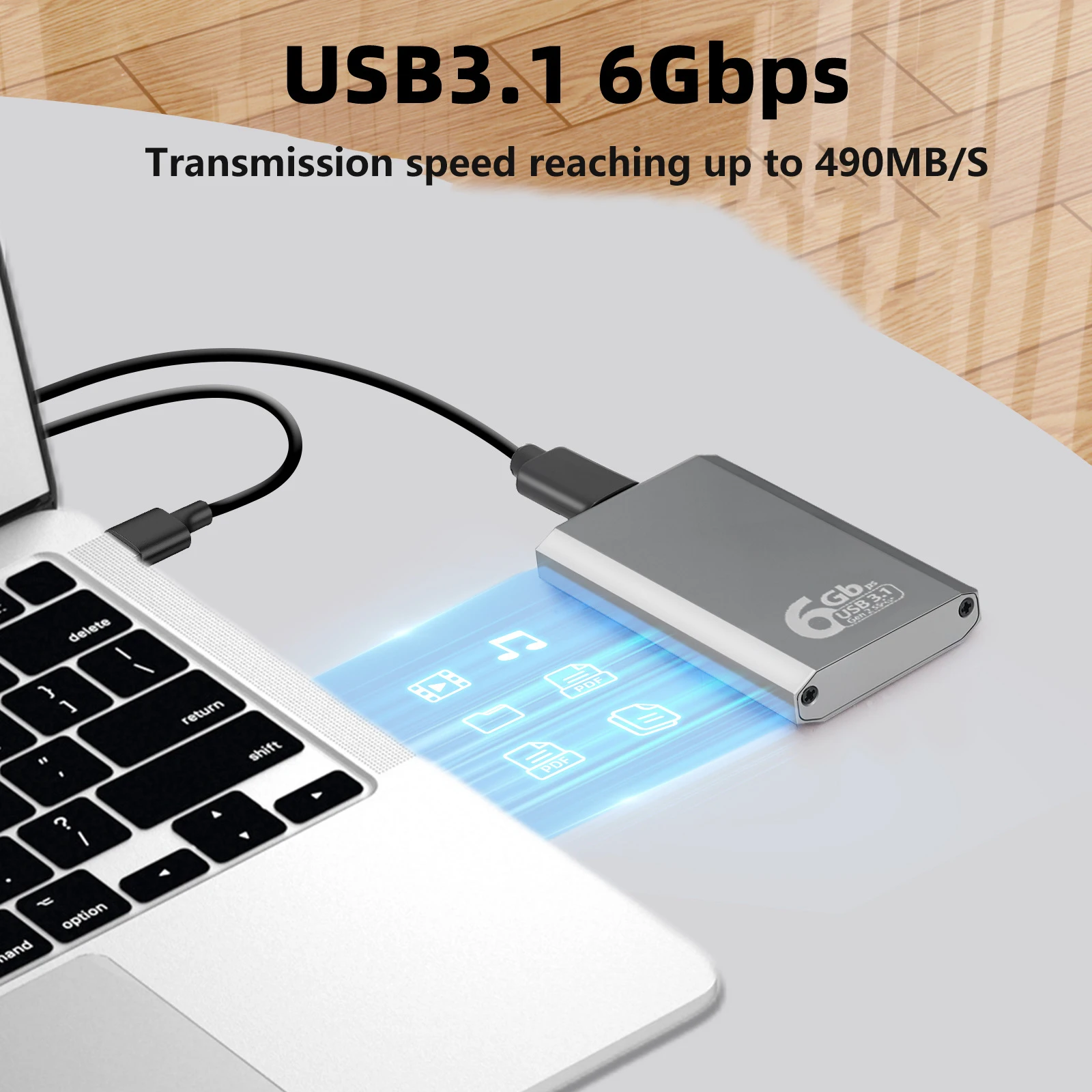 Wsata para usb 3.1 ssd gabinete externo hdd disco rígido caixa gen2 10gbps adaptador de armazenamento para acessórios de pc