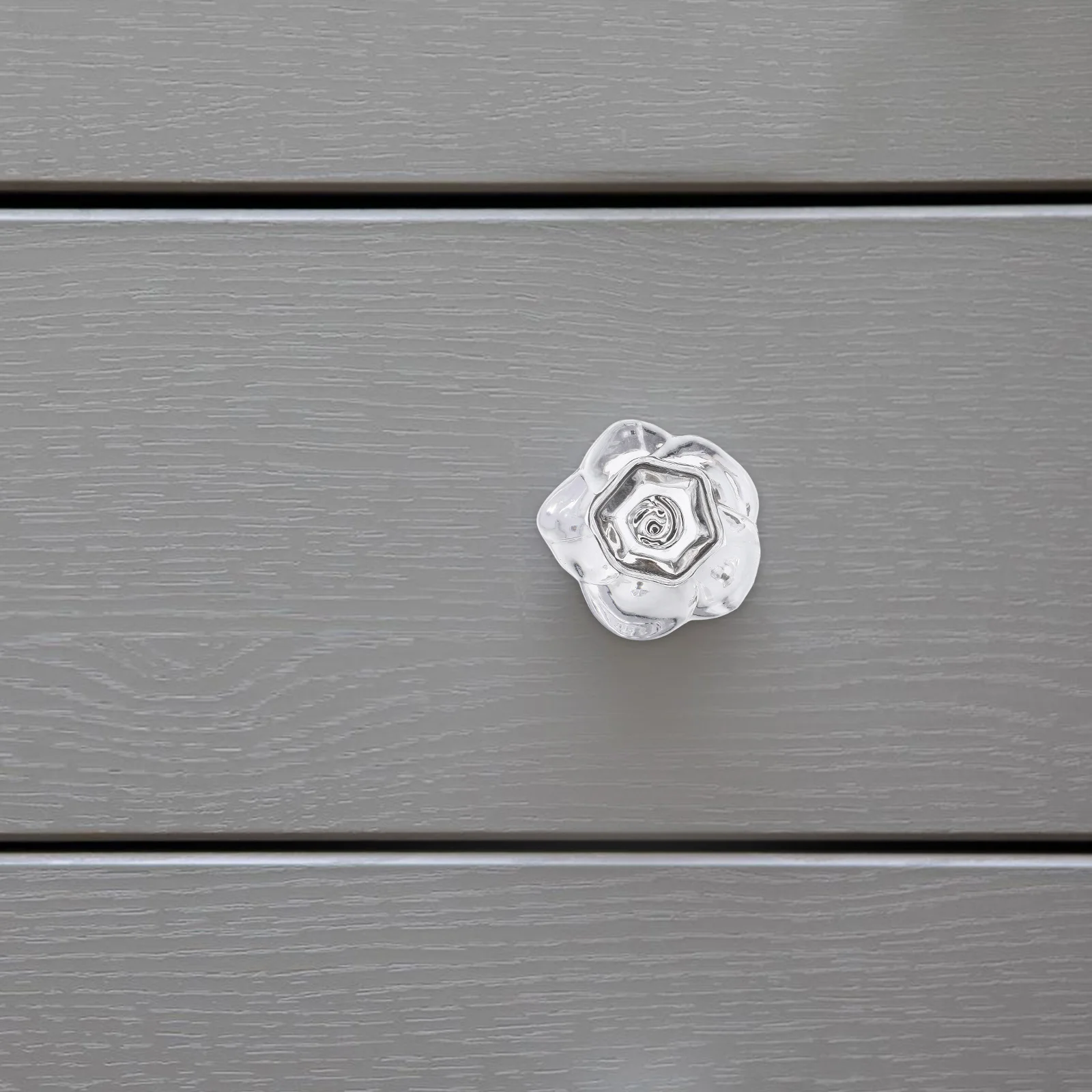 

2pcs Transparent les Acrylic Flower Knobs Glass Acrylic Door H Cabinet Dresser Pulls Clear Crystal Vanity Retro Hardware
