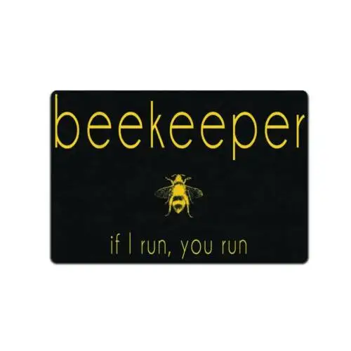 1e,Bee Keeper If I Run, You Run 12 X 8 Tin Metal Sign Décor Garden Honeycomb Bumble