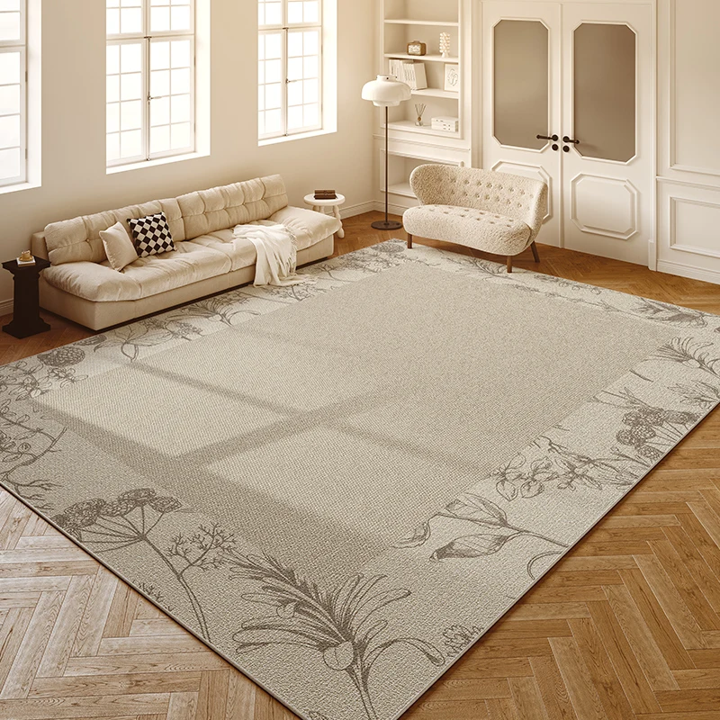 American Pattern Cream Style Carpet Living Room 2024 New Retro French Light Luxury High End Carpets Coffee Table Non Slip Rug