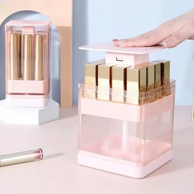 

Lipstick Organizer Compact Perfume Lipstick Storage Organizer Portable 12 Compartments Clear Compact Container For Bathrooms