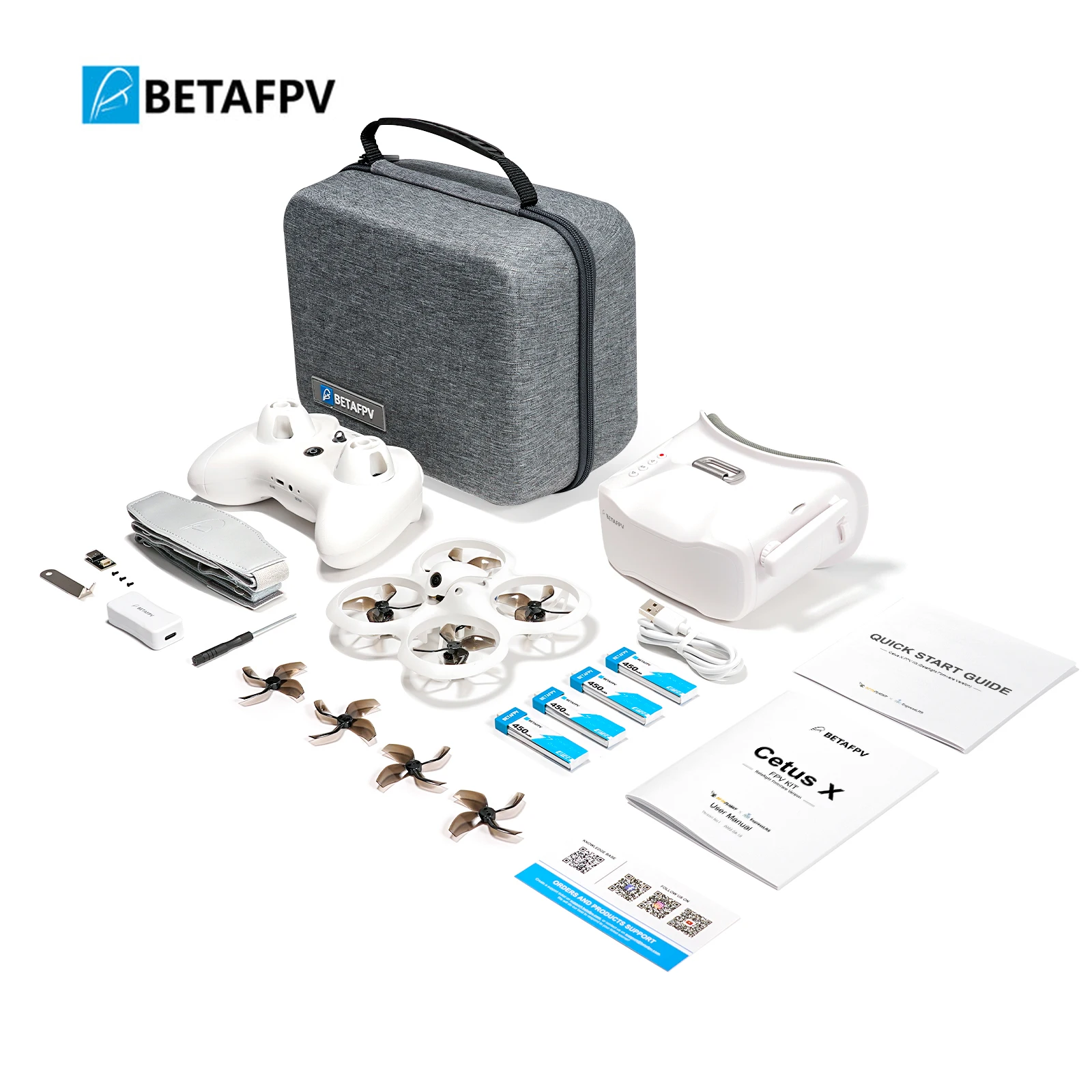 BETAFPV Cetus X FPV Kit ELRS Version RTF Racing Drone 3 Radio Transmitter VR03 FPV Goggles C04 RC Quadcopter Mini Drone 4pcs Battery
