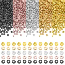 4x2mm 1000-100pcs COIN Shaped Gold Flat Round Spacer Loose Beads for Jewelry Making Bracelet Neckalce DIY Beaded Accessories