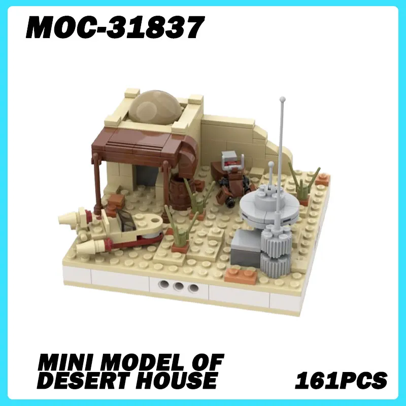 MOC-31837 마이크로 아키텍처 시리즈 미니 데저트 하우스 빌딩 블록 모델, DIY 모델 벽돌 퍼즐 장난감, 벽돌 크리스마스 선물