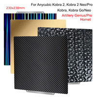 Heat Bed Accessories for Artillery Hornet/Genius, Anycubic Kobra 2 Pro/Neo PEI Plate 230x230mm Bed Sheet Flexible Build Plate