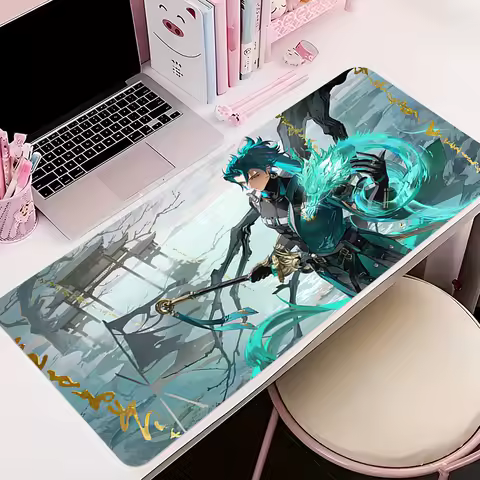 Office PC Gamer HD Mouse Pad Gaming Accessories Keyboard Mat Anime Anti-slip Mousepad Rubber W-wuthering Waves Jiyan Desk Mat