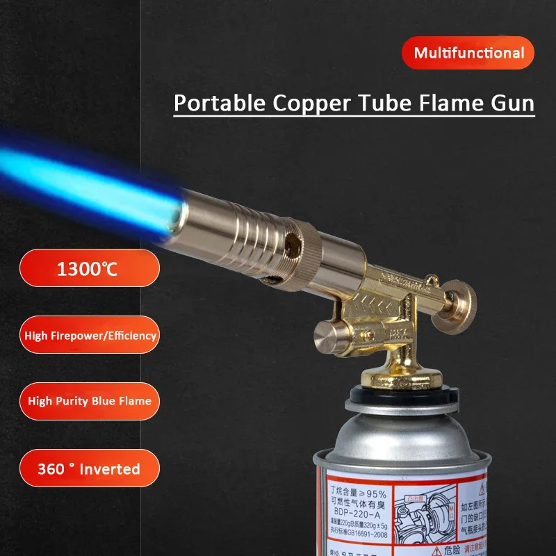 Metal Flame Gun Butane Burner High Temperature Welding Gas Torch Lighter Camping BBQ Heating Ignition Gas Burner