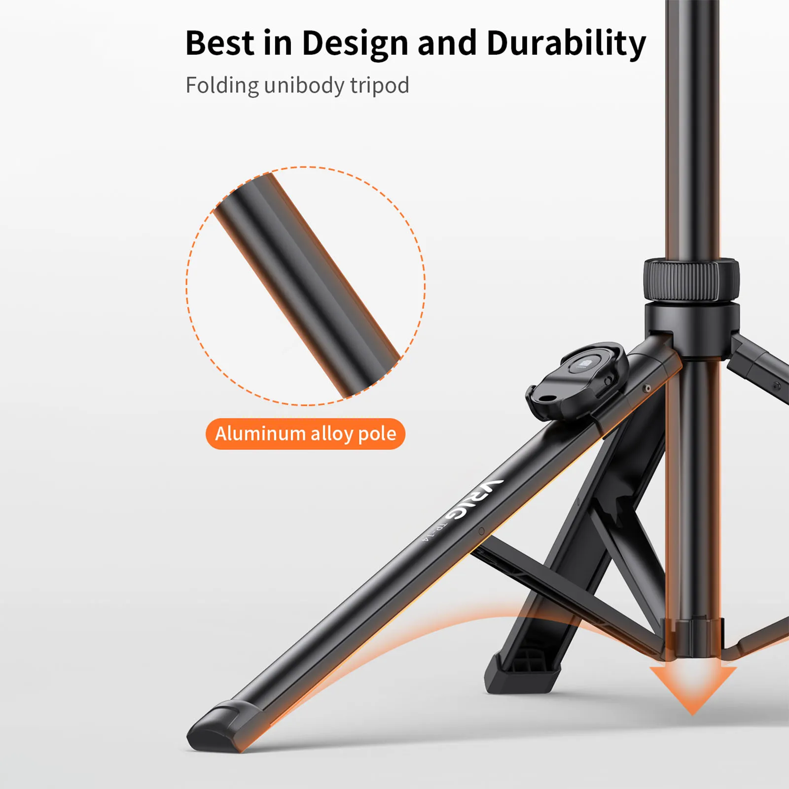 Vrig UURig TP-14 Trípode para teléfono en vivo de 160 cm con tornillo de 1/4 "trípode/palo de Selfie ajustable para espada ancha en vivo