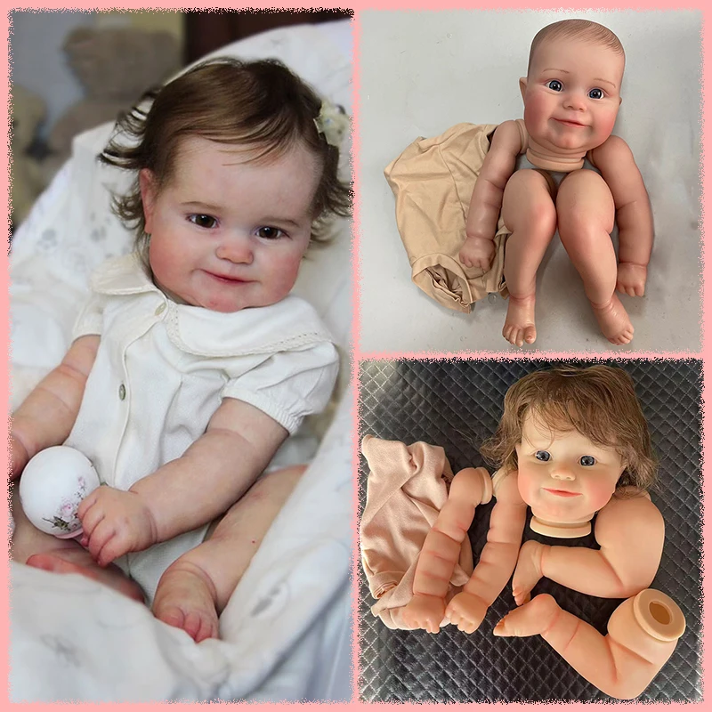 

Reborn Maddie Doll Kits 19inch Hand Paint Hair/Hand Root Hair Lifelike Multiple Layers Painting Doll Parts Visible Veins