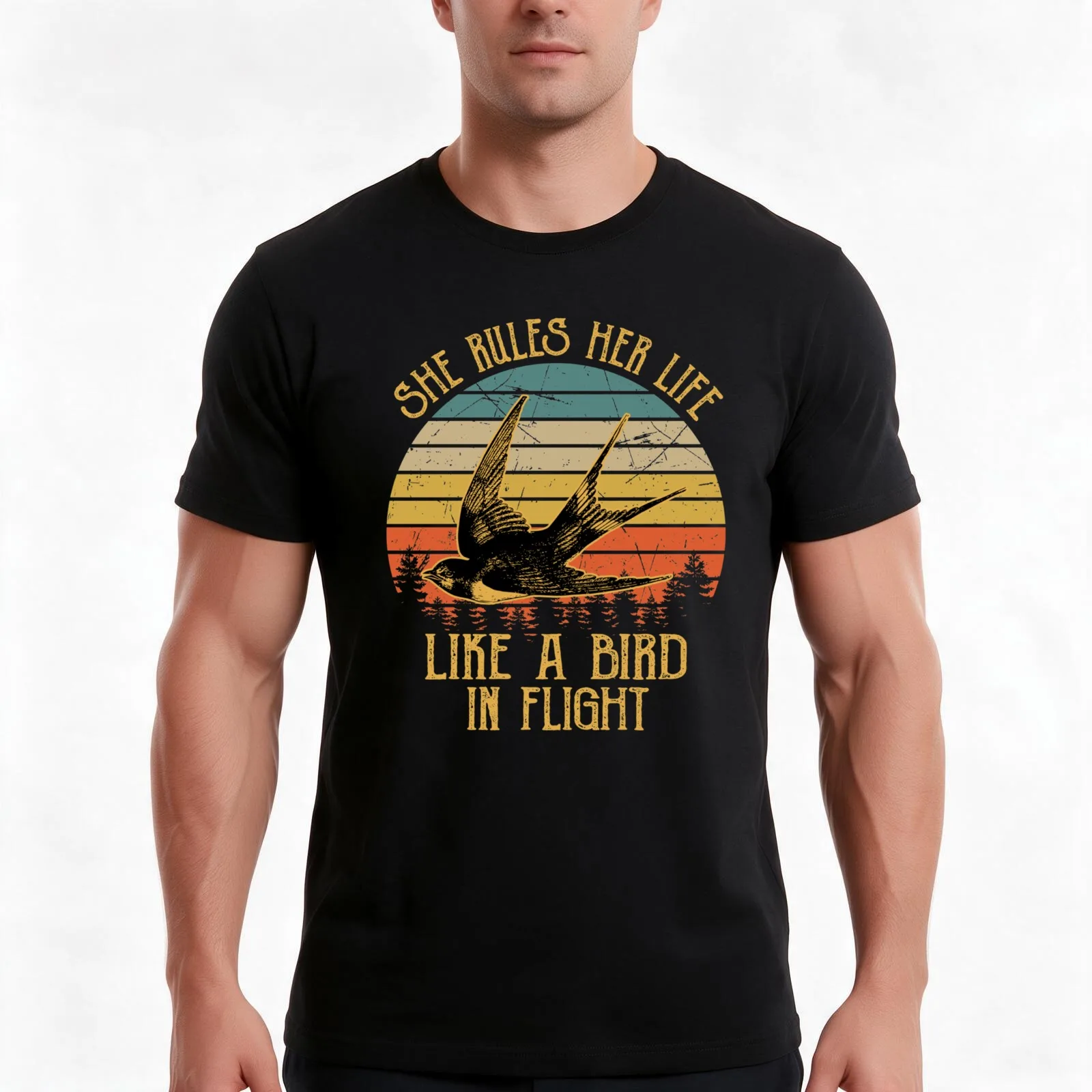 Stevie Nicks She Rules Her Life Like A Bird In Flight Vintage T-Shirt, Summer Casual Cotton Tee, Oversized Streetwear Tops