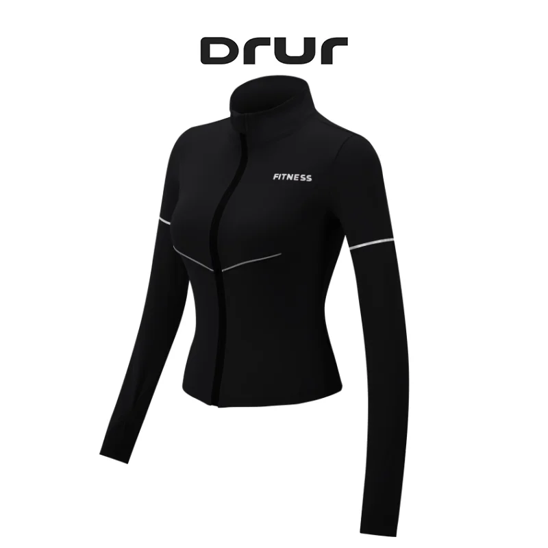 

DRUR Women's Long Sleeve Sports Jacket Full Zip Quick Dry Workout Shirt Women Gym Clothes Fitness Sweatshirt Jogging Coat 2025