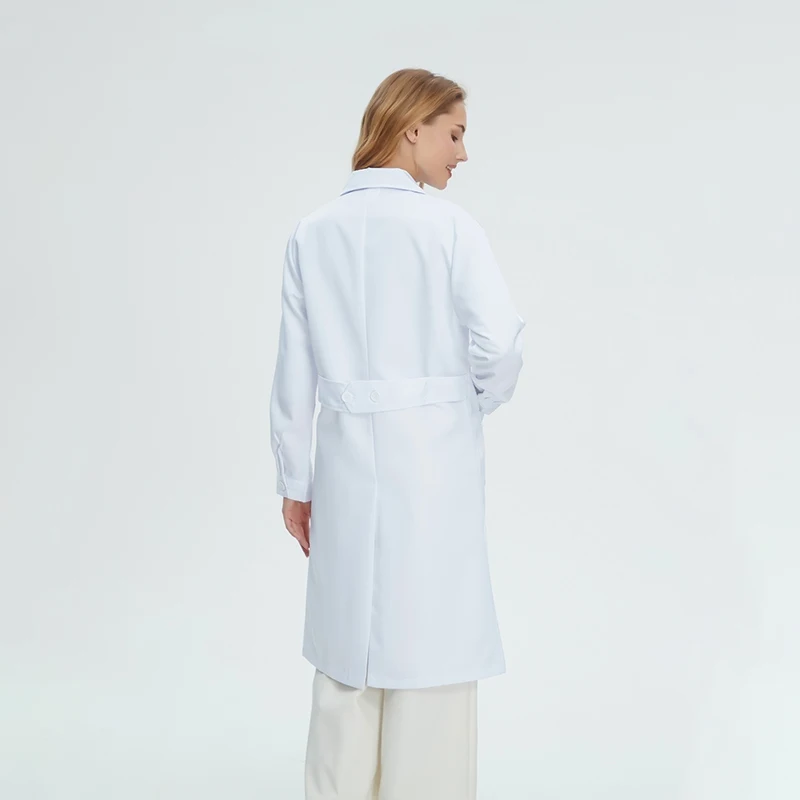 Doctor's Overalls Long Sleeve Coat With Adjustable Belt Professional Work Uniform Women's Clinic Beauty Salon Nursing Workwear