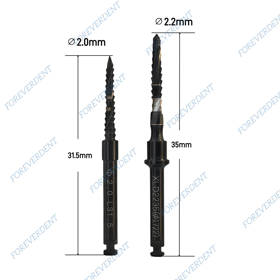 

2Sizes Dental Cross Cutter Bone Side Cut Drill Implant Graft Bit Dentist Clinic Lab Black φ2.0mm/φ2.3mm