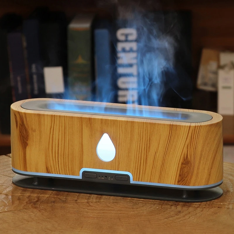 Flame Aroma Diffuser Air Humidifier Ultrasonic 200ML Mist Maker Fogger Led Essential Oil Diffuser Flame Lamp Humidifier for Home