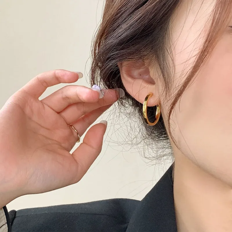 Women's Simple Big Round Hoop Earrings
