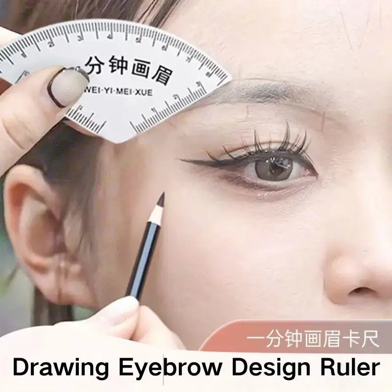 

1-Minute Brow Shaping Kit For Beginners: Stencil Ruler & Guide - Fast Design, Brow Mapping, Precision Ruler & Guide