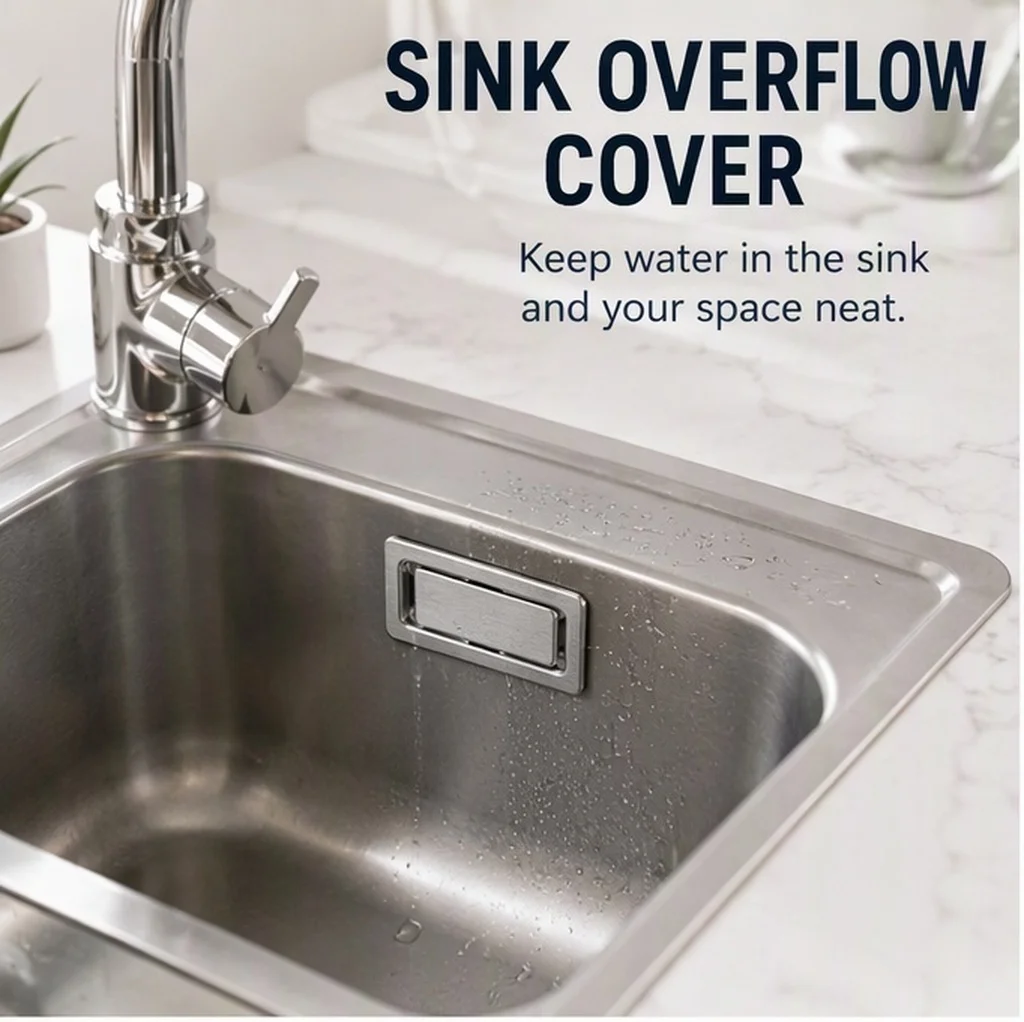 1pcs Sink Overflow Cover Stainless Steel Rectangle Bathroom Sink Basin Trim Hole Insert Cap For Bathtub Wash Basin Drain Ring