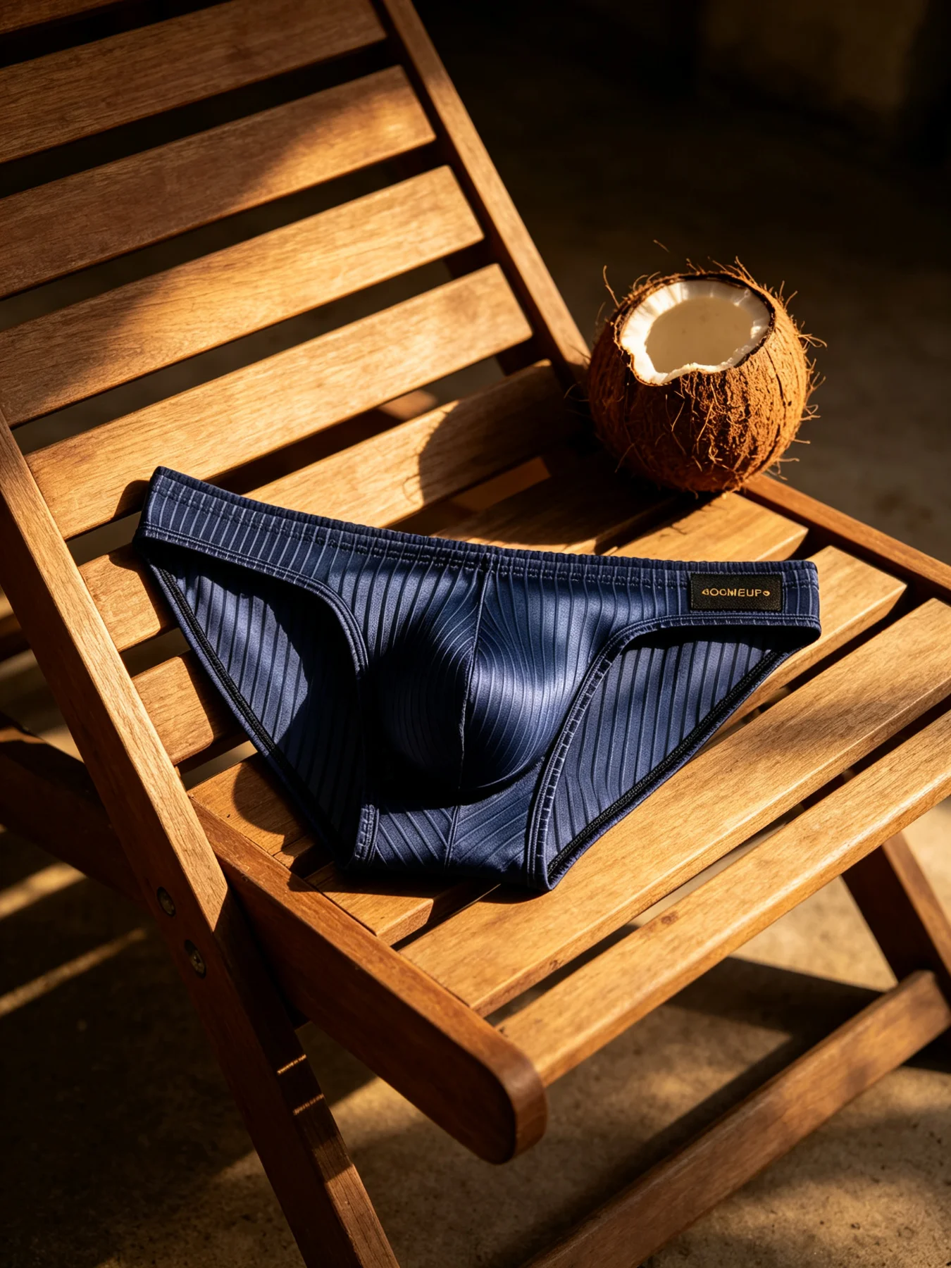 Calzoncillos para hombre con diseño de rayas verticales, tejido brillante, bolsa con forma de U, cintura baja, cintura elástica, ropa interior masculina transpirable, modelo DP922.