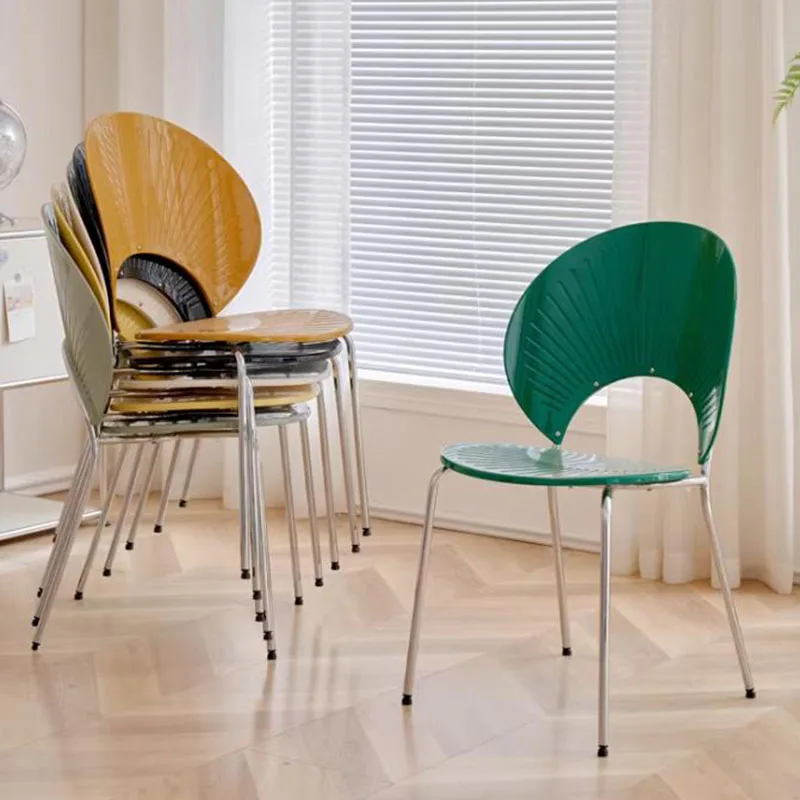 Stackable Minimalist Modern Dining Chairs Transparent Waterproof Bedroom Floor Dining Chairs Wipeable Kitchen Hotel Furniture