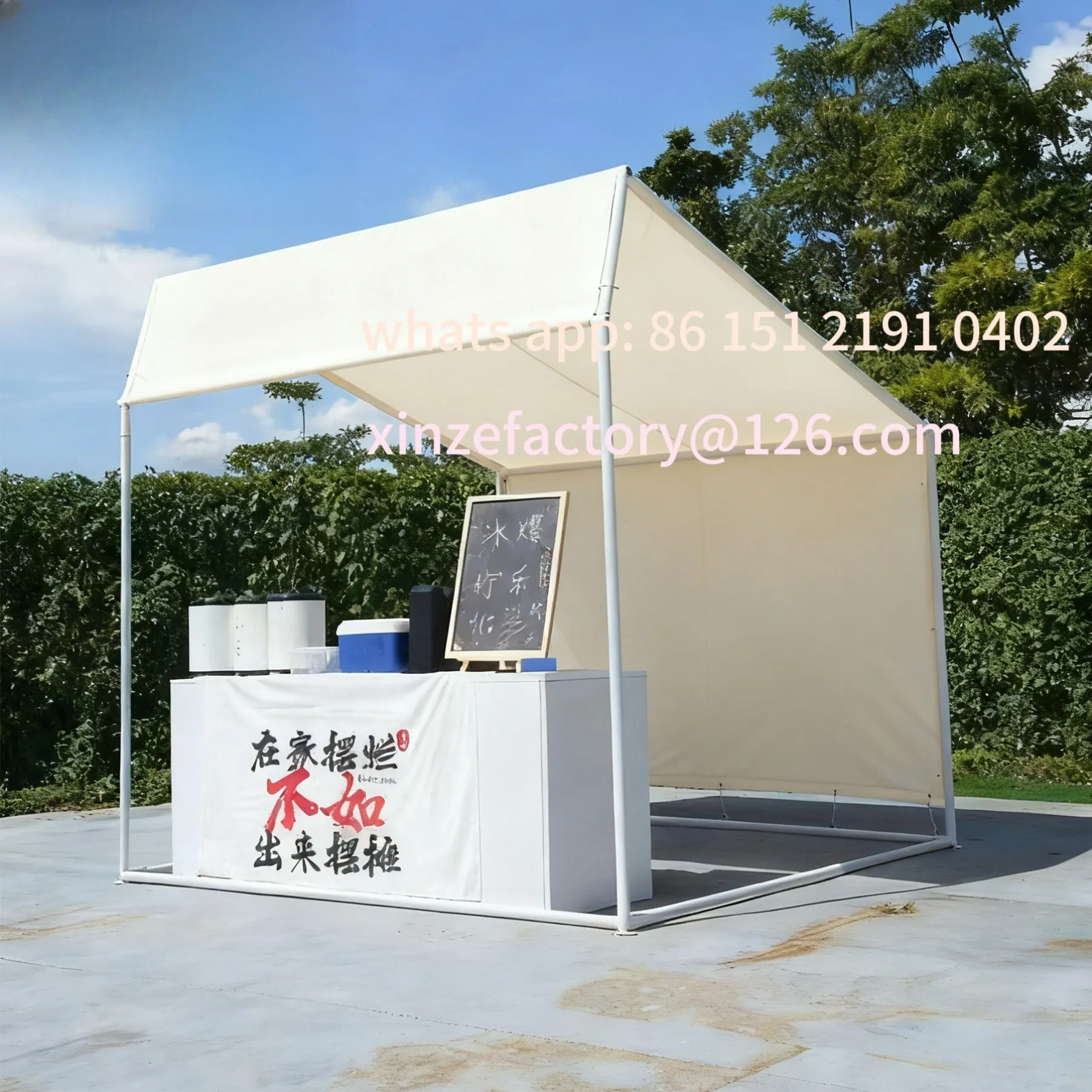 

Customizable Winter Outdoor Camping Tent Stall Market Tent Waterproof Sunscreen with Cloth Top Color Optional