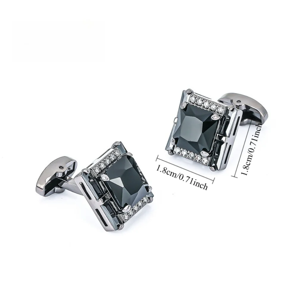 Multi Colored Square Diamond Inlaid Crystal Cufflinks Diamond Studded Square Cufflink Business Dress Wedding Shirt Sleeve Nails