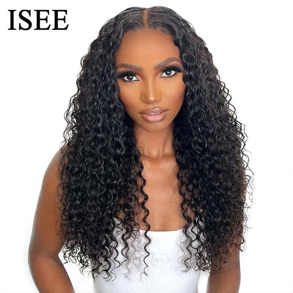 Wear Go Glueless Wig ISEE HAIR Mongolian Kinky Curly 13x4 Lace Front HD Glueless Pre Plucked Wg Hman Hair Ready To Wear Pre Cut