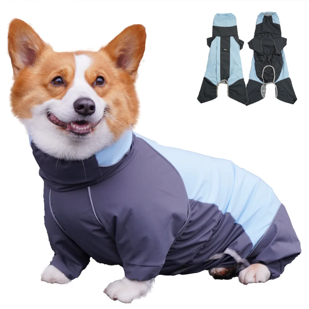 

Outdoor Dog Waterproof Hoodie for Leisure Use-Golden Retriever and Corgi Pet Clothing Medium Large Dog Raincoat