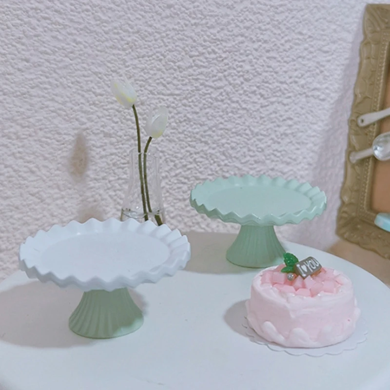 1Pcs Dollhouse Mini Turntable Cake Decoration Turntable Toy Model Doll House Furniture Decor Dollhouse Ornaments Accessories