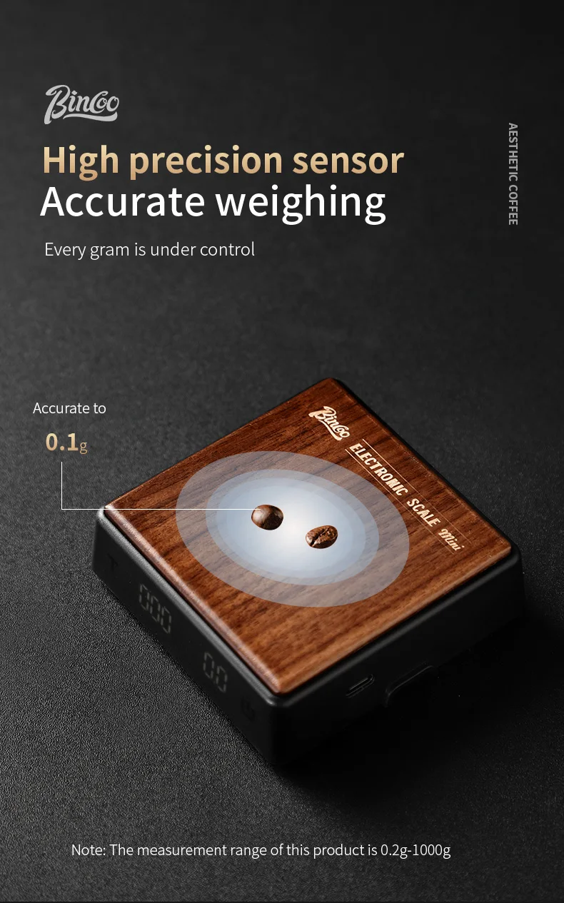 Bincoo electronic coffee scale Italian coffee bean weighing smart hand made mini professional coffee scale coffee equipment Hot