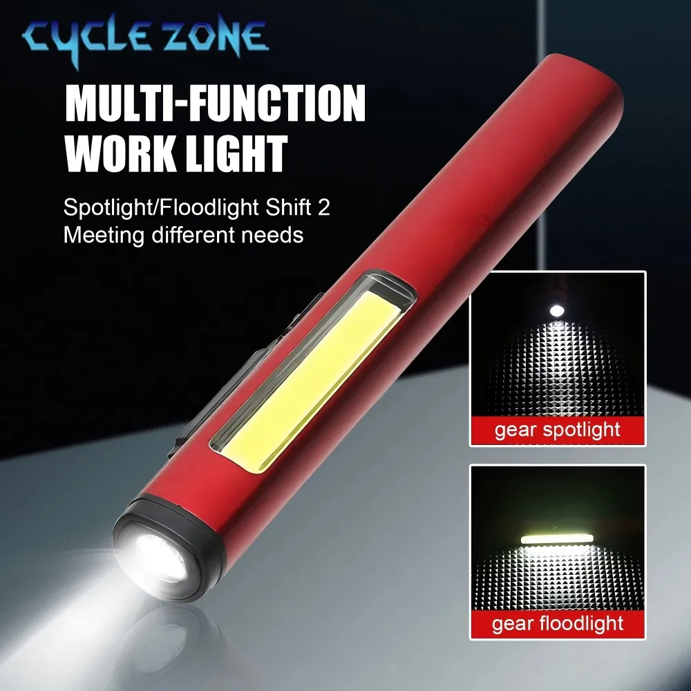 

Rechargeable LED Strong Light Flashlight Slender Portable Working Light Mini Pen Clip Lights with Magnet Outdoor Emergency Lamp