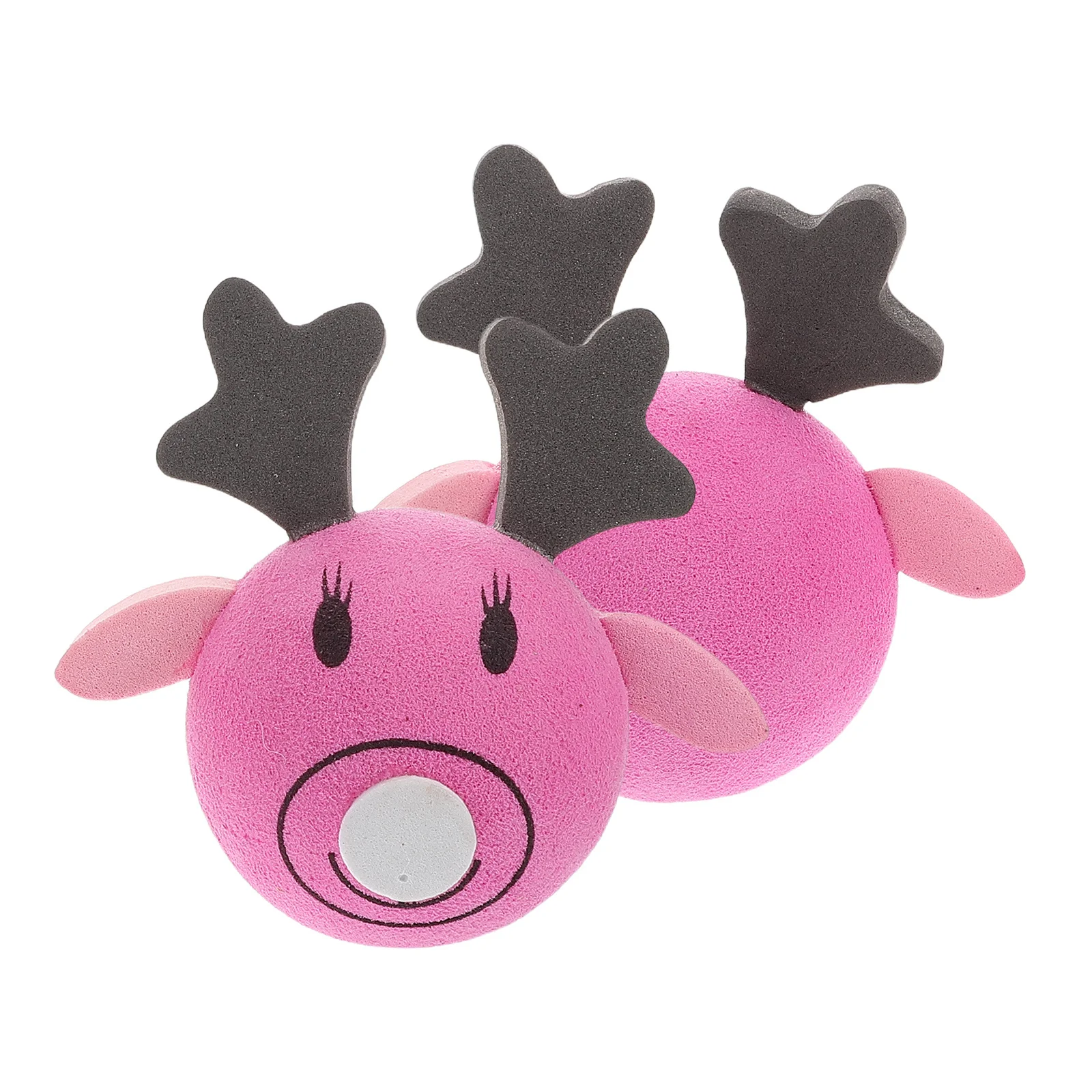 

2Pcs Car Antenna Ball Reindeer Eva Decorative Topper Vehicle Exterior Accessories Cute Deer Antenna Ornament Car Roof Decoration