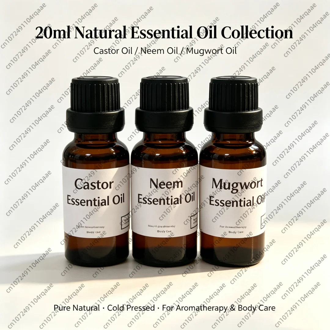 Premium Castor/Mugwort Oil Organic Skin Care Relax Pressure Deep Sleep Purifying Meditation Home Perfume Making 20ml