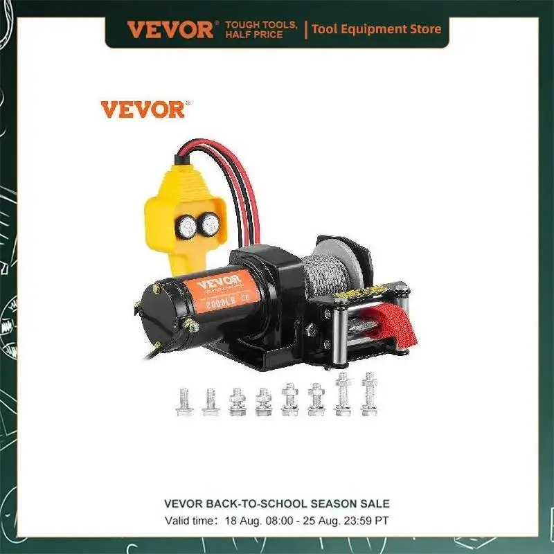 VEVOR-cabrestante eléctrico de cuerda de acero, 2000 lb, 5/32 \