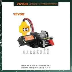 VEVOR-cabrestante eléctrico de cuerda de acero, 2000 lb, 5/32 