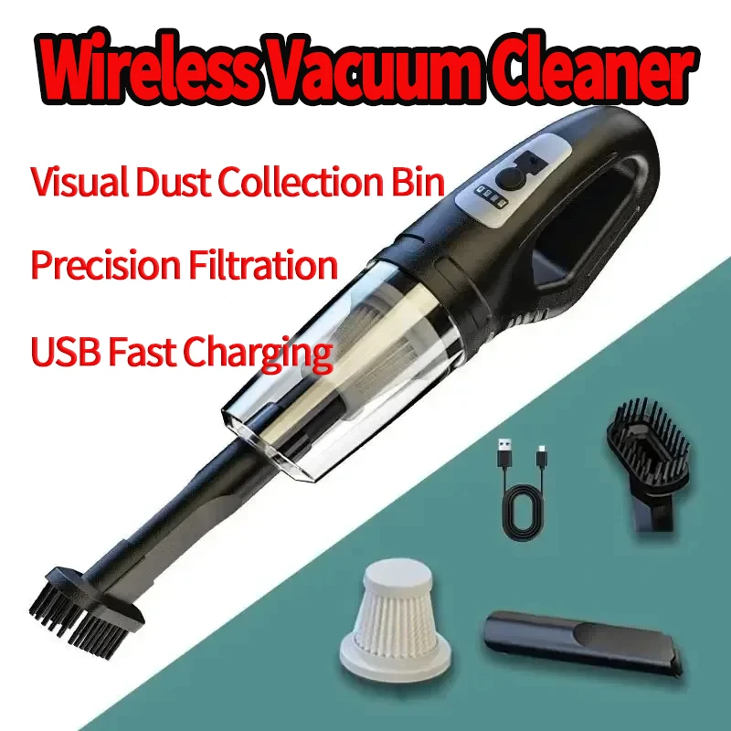 Small Portable Vacuum Cleaner For Car/Home High Power USB Charge Handheld Cordless Vacuum Cleaner Strong Suction