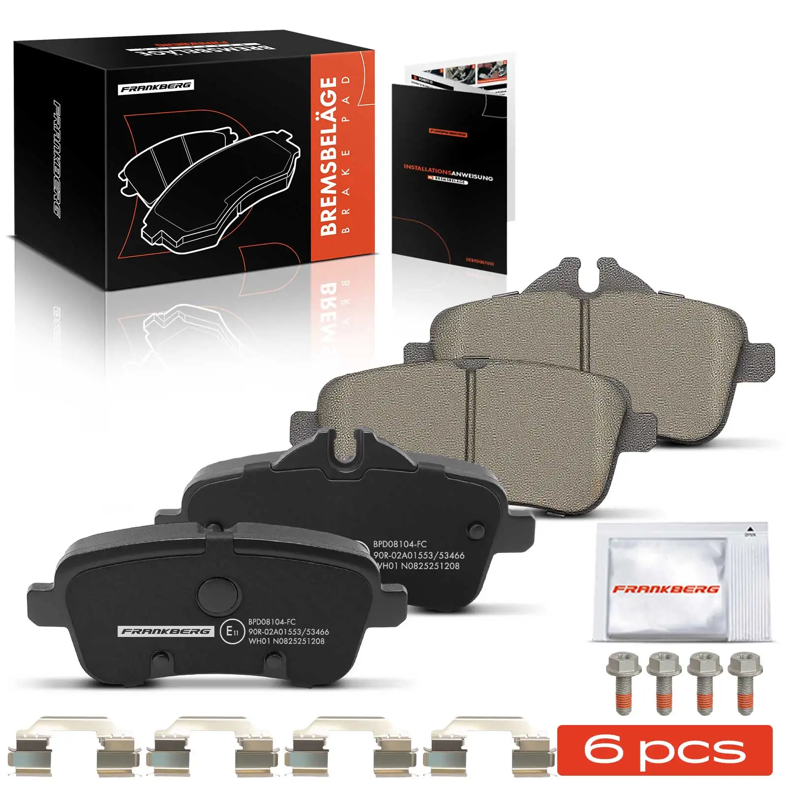 Frankberg 4x Achterremblokken Links en Rechts voor Mercedes-Benz GLE W166 C292 M-Klasse A0004208104 0074208220 A0064204020