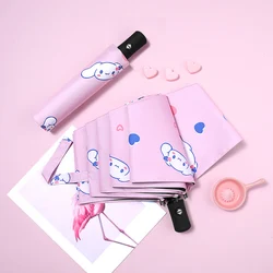 Kawaii Sanrio Cinnamoroll Automatic Folding Umbrella Cartoon Portable Sunshade Sun Protection Girl Go Out Festival Gift