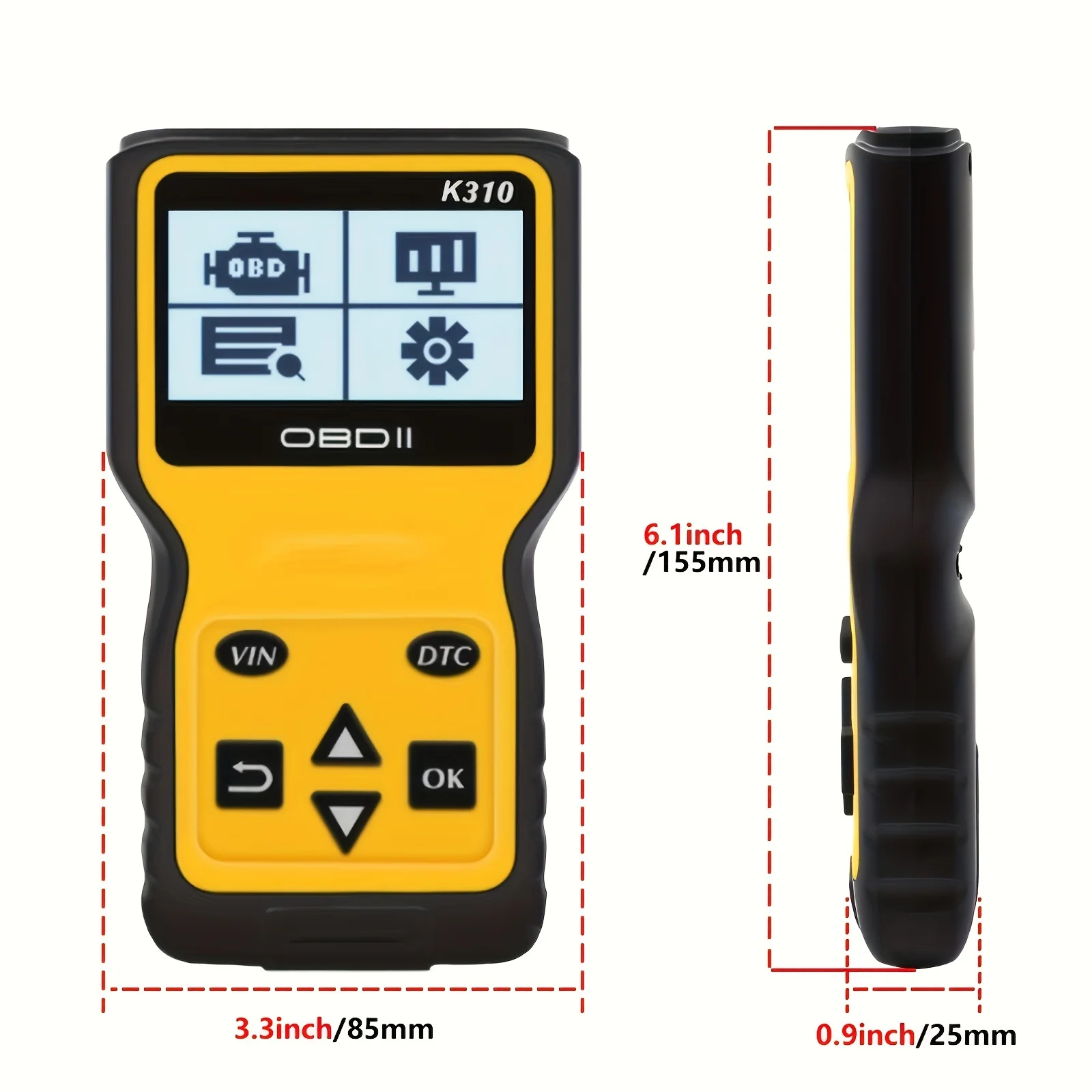 K310 Upgraded Version Obd2 Scanner Car Engine Fault Code Reader Diagnostic Scanning Tool Suitable for All Obd Ii in 1996 Years