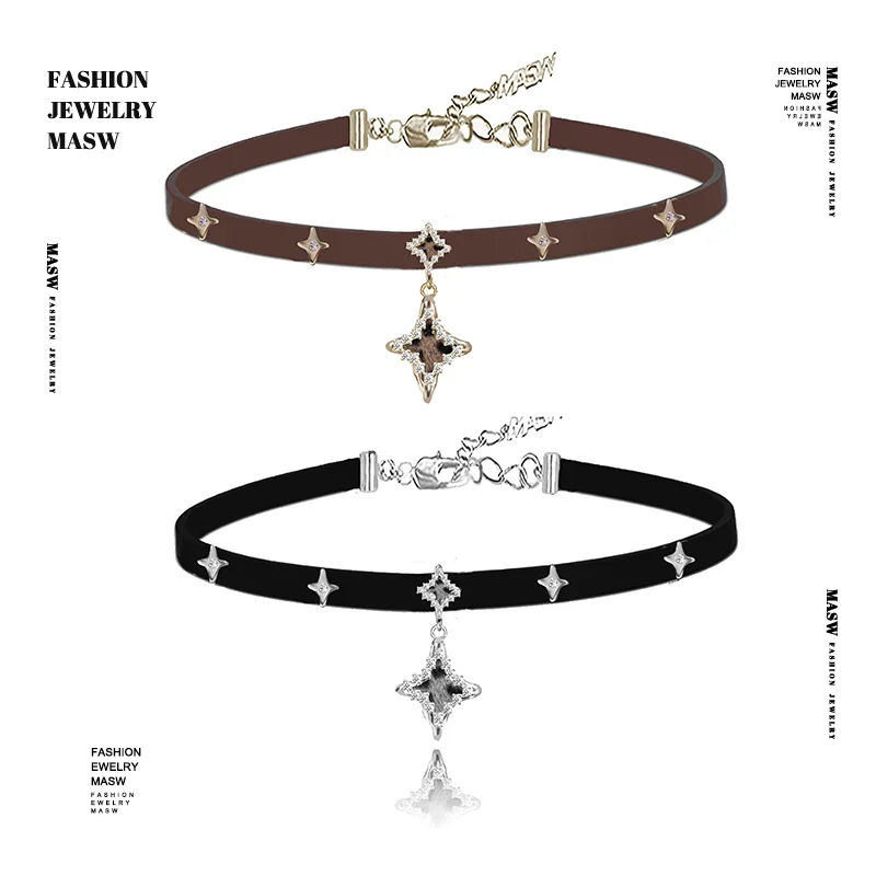 

MASW Original Design Hiphop Cool Style Metallic Star Pendant Necklace For Women Girl Party Gift Hot Sale 2025 New