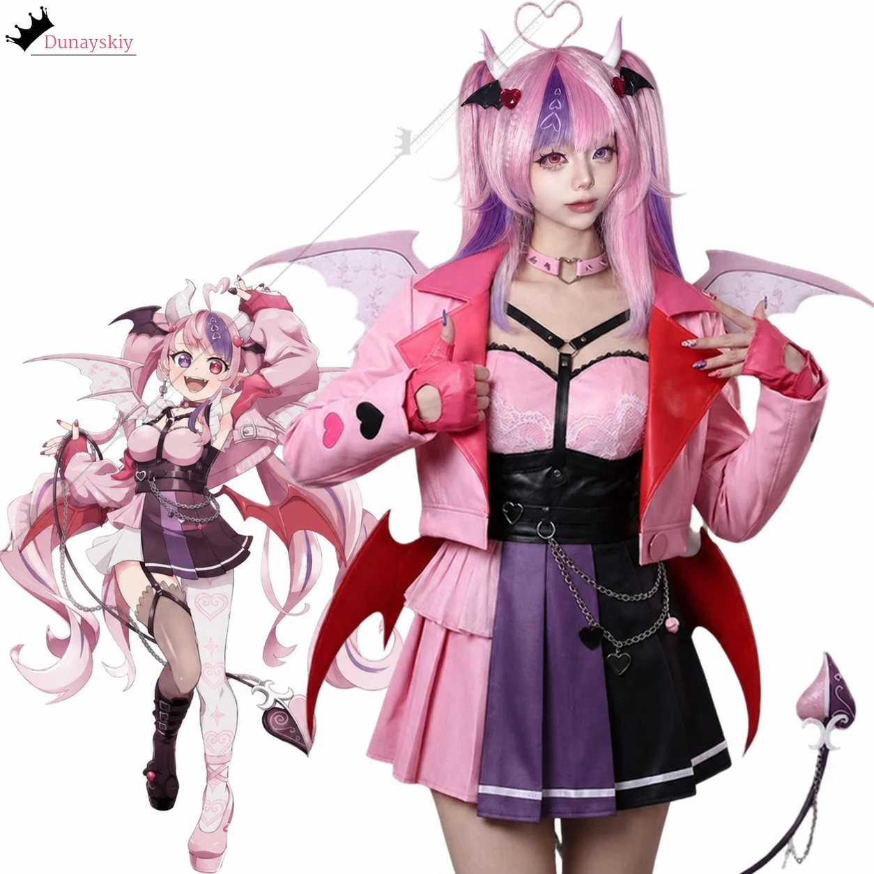 VTuber Ironmouse Cosplay-Kostüm Mousey Satanas 3 Little Devil Komplettset Damen-Outfit Halloween Karneval Themenparty Verkleidung