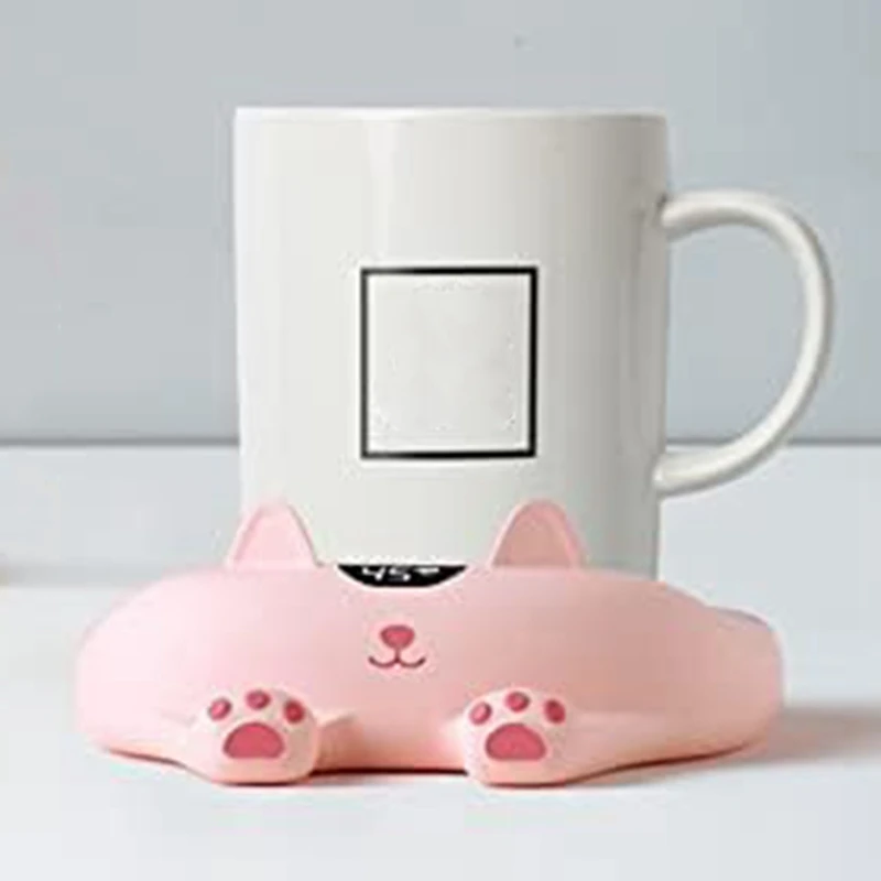 Coffee Warmer Heating Coaster Cute, 3 Adjustable Temperatures, Up To 75° Heat, Heat Retention US Plug