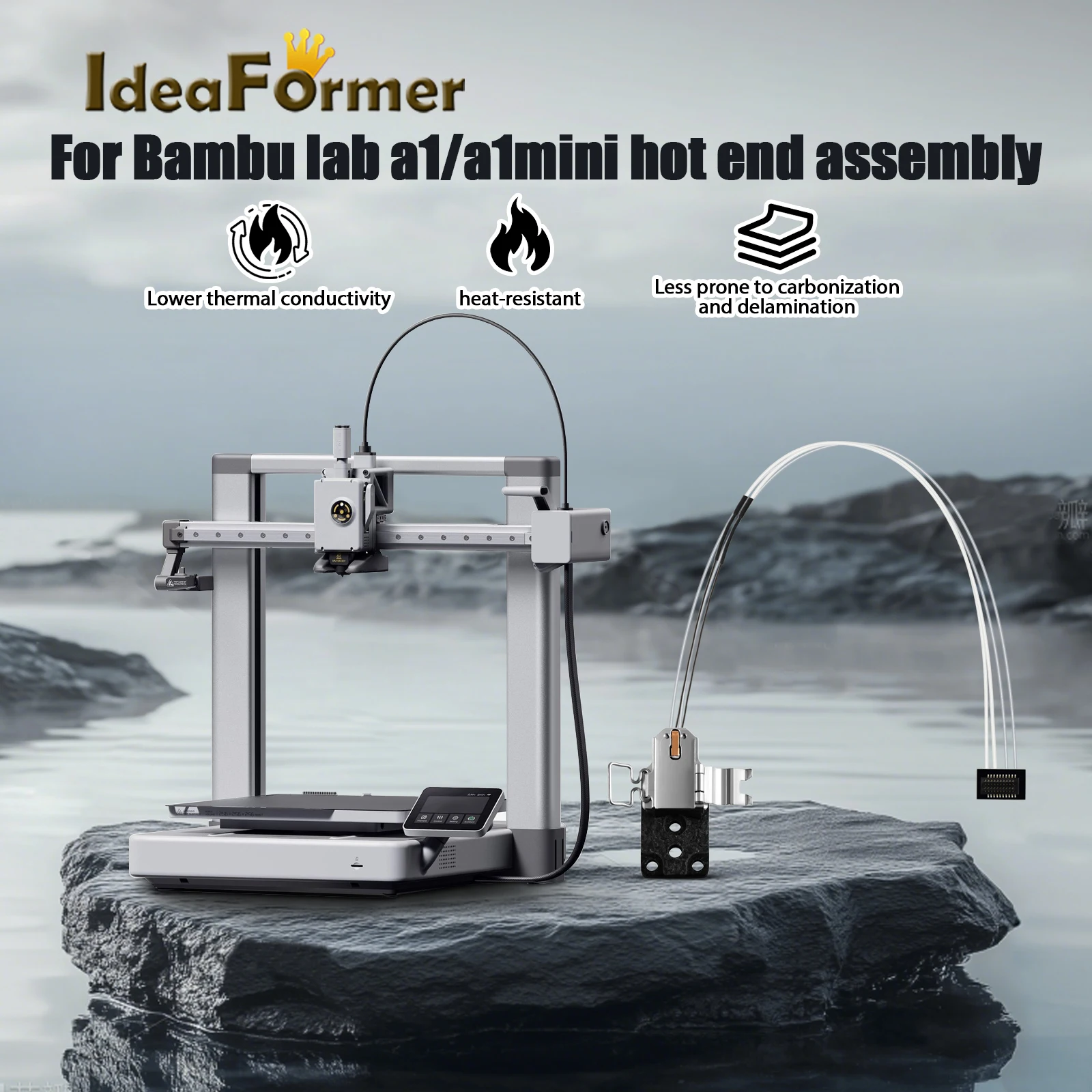 For Bambu Lab A1 / A1 Mini 3D printer Hotend Heating Component Hoted Heating Assembly Kit Hot end 3D Printer Accessories